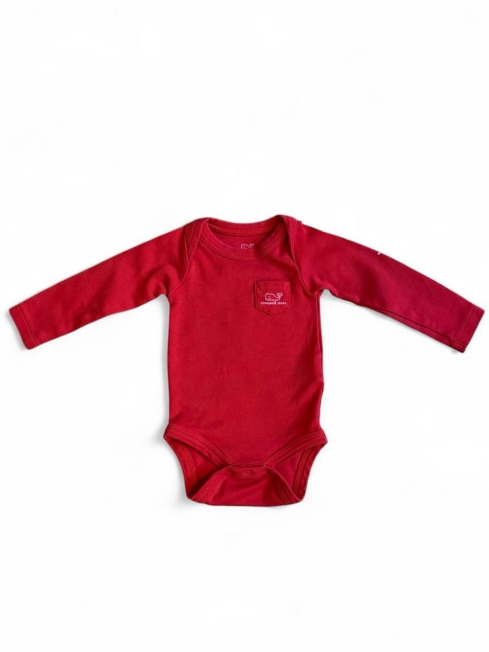 Vineyard Vines Red Long-Sleeve Baby One-Piece Bodysuit